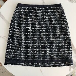Navy & White Tweed Ann Taylor Pencil Skirt